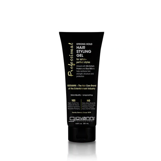PROFESSIONAL STRONG HOLD HAIR STYLING GEL with Silk Extract, Keratin & Rice Milk