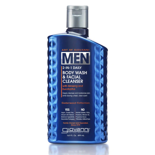 MEN 2-in-1 Daily Body Wash & Facial Cleanser - with Ginseng & Eucalyptus