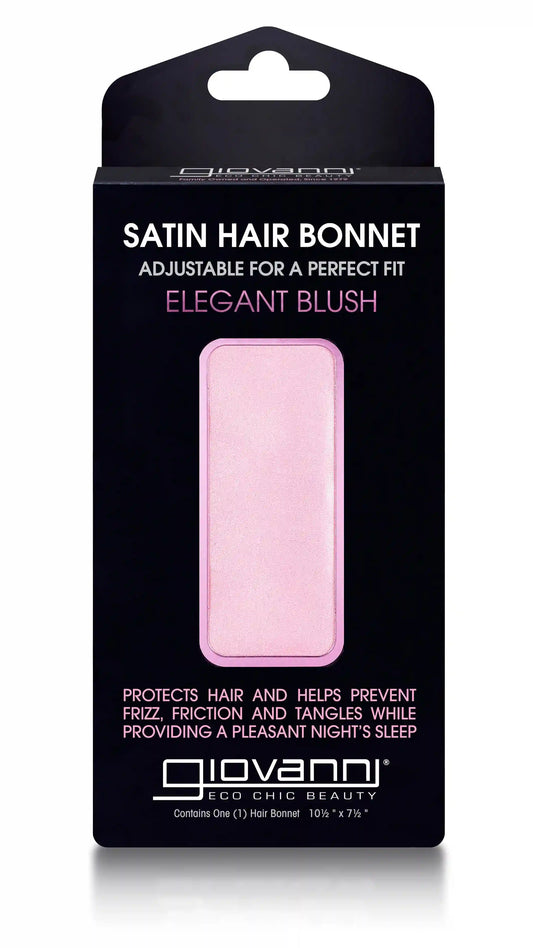 ELEGANT BLUSH SATIN HAIR BONNET